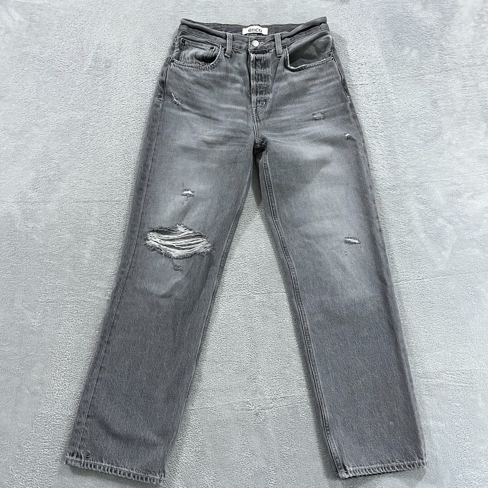 Etica Jeans 26 Tyler High Rise Vintage Straight Leg Distressed Button Fly‎ Y2K